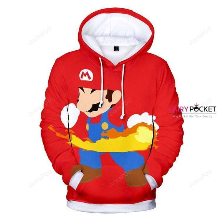 Super Mario Bros. Mario Red 3D All Over Print Hoodie & Zip Hoodie