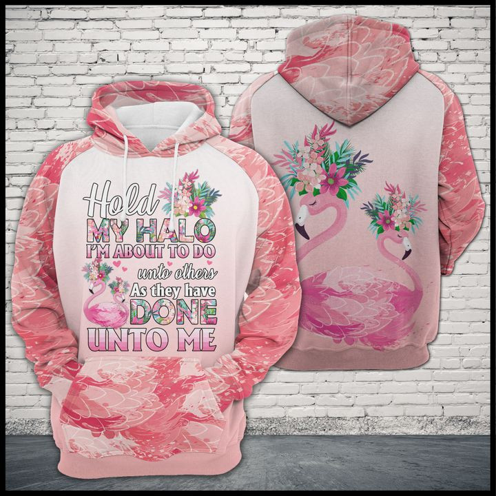 Flamingo Hold My Halo 3D All Over Print Hoodie & Zip Hoodie