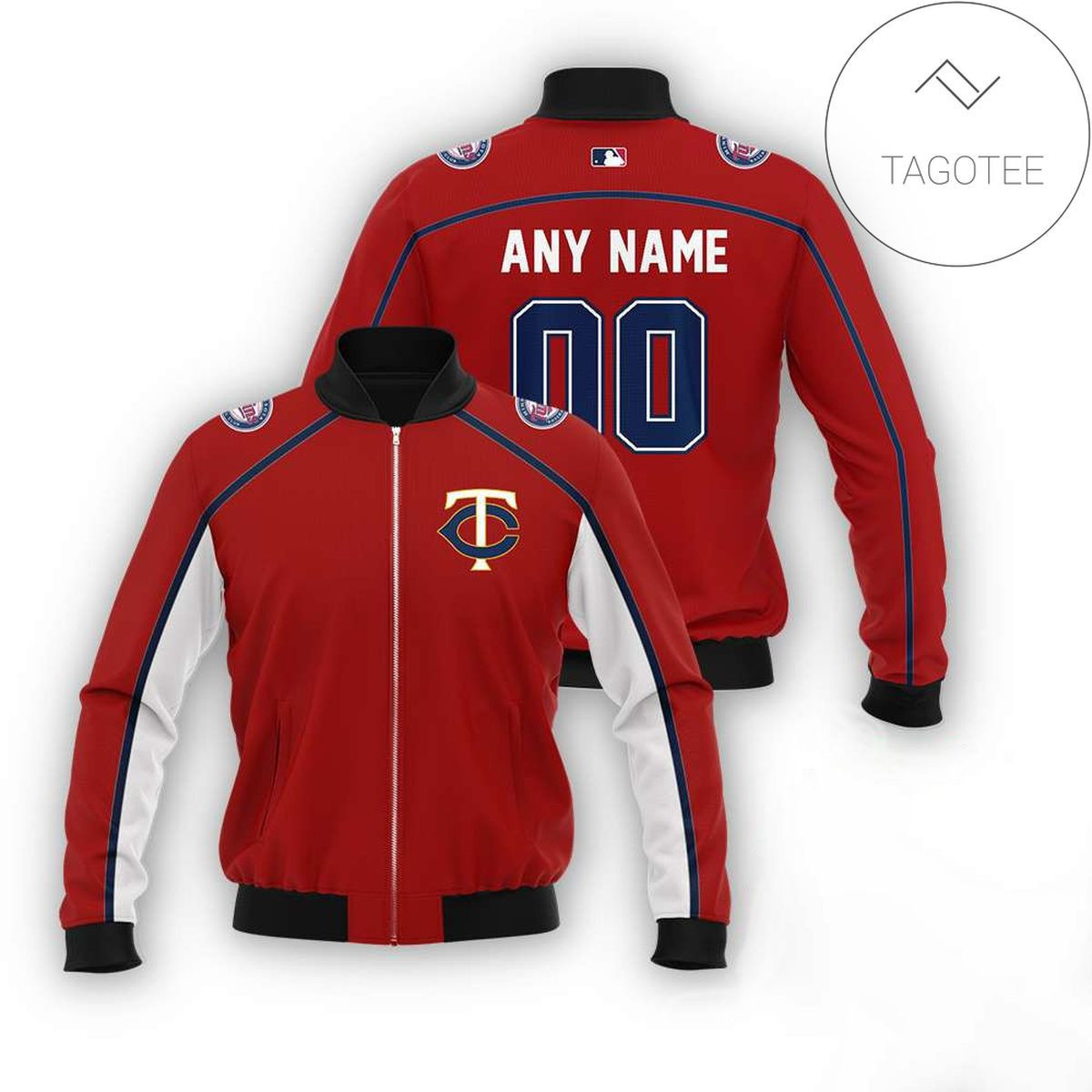 Minnesota Twins Custom Name Number Red Bomber Jacket