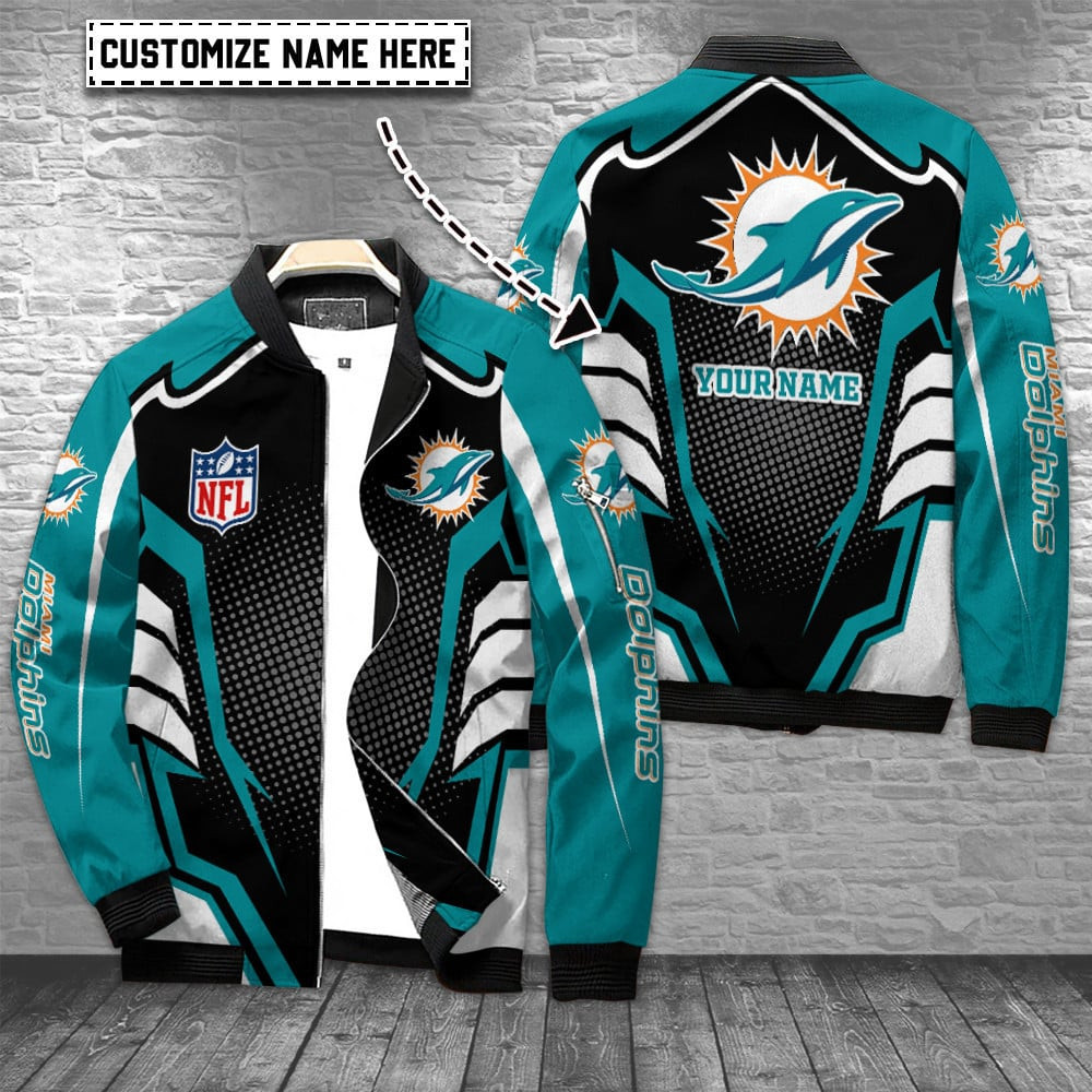 Miami Dolphins Personalized Bomber Jacket BG616