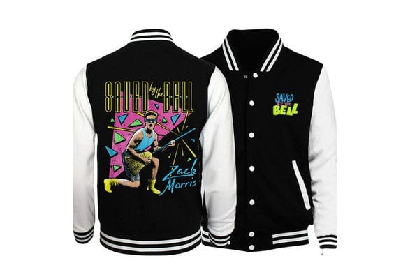 Neon Zack Morris Saved By The Bell Baseball Jacket Sweatshirt