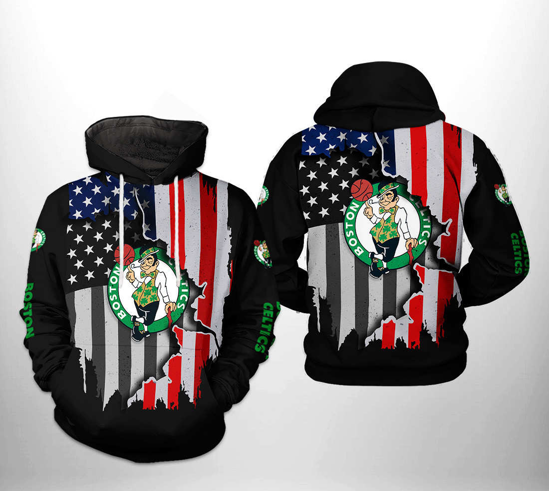 Boston Celtics US Flag Team 3D All Over Print Hoodie & Zip Hoodie