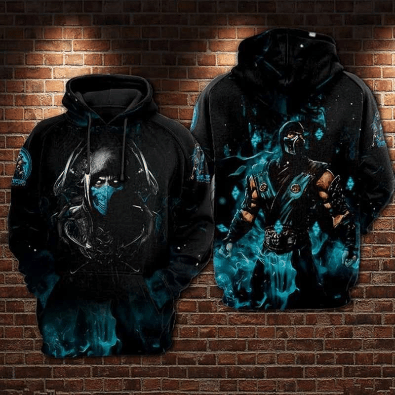 Sub-zero Mortal Kombat Art Gift For Fan Custom 3d Hoodie All Over Printed Zip Hoodie