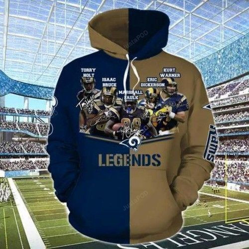 Los Angeles Rams Legends Players Signatures 3D All Over Print Hoodie & Zip Hoodie