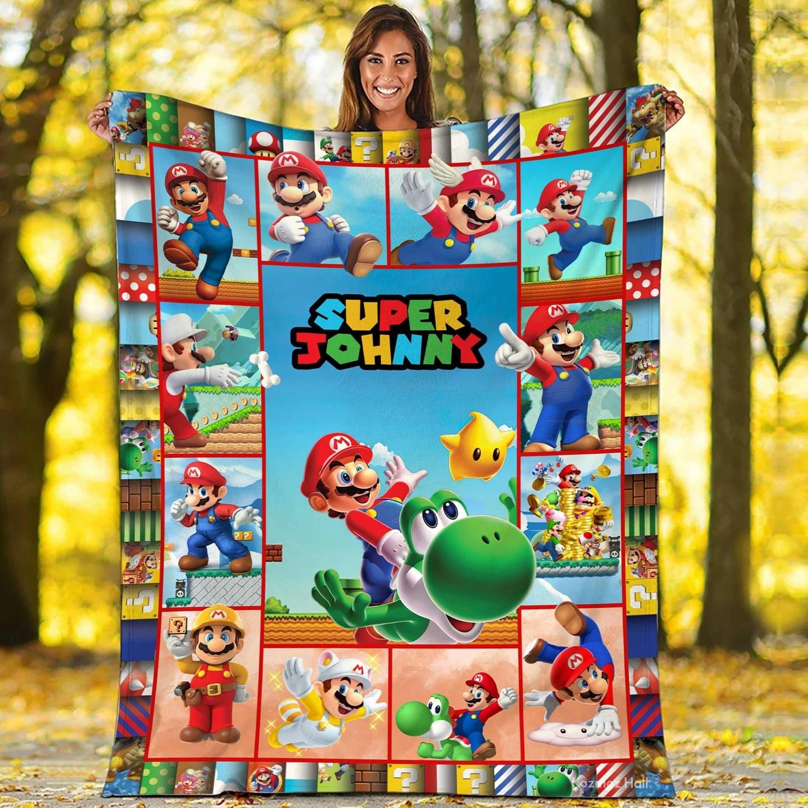 Super Mario Blanket Mario Series Fleece Sherpa Blanket