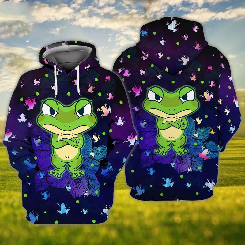 Frog Green Cartoon For Christmas  3d Hoodie Zip Hoodie