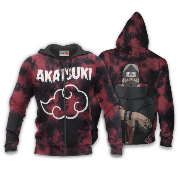 Akatsuki Kakuzu Tie Dye Style Naruto Anime 1k386 Cartoon Graphic Outfits Aop 3d Hoodie, Zip Hoodie 1171