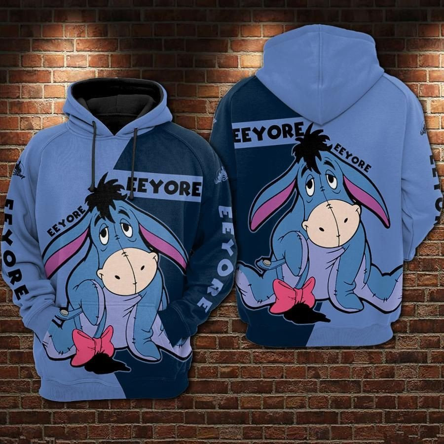 Eeyore Cartoon Winnie The Pooh Movie Over Print 3d Hoodie Zip Hoodie 836