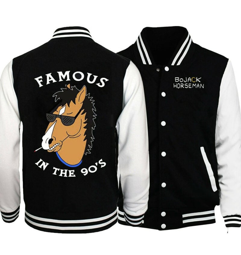 Bojack Horseman Famoso Negli Anni ’90 Felpa Con Cappuccio Da Baseball Jackets