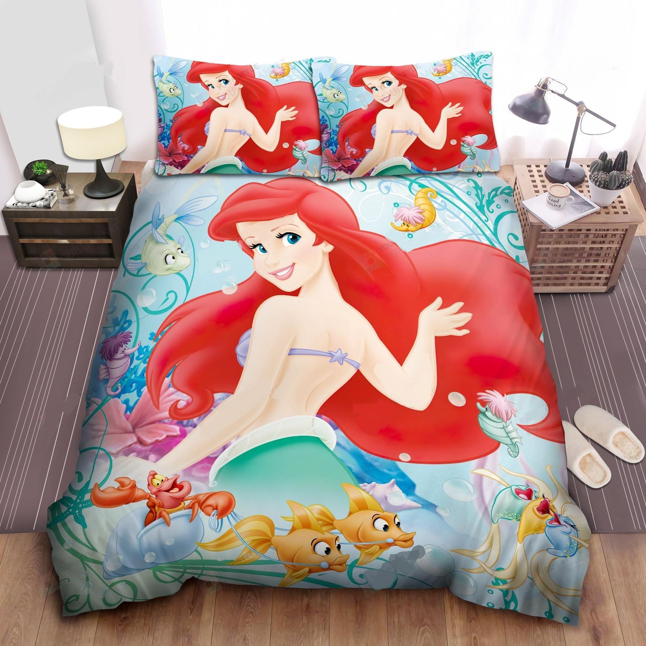 Little Mermaid Bedding Set DN Arial And Friends Fishes Duvet Covers