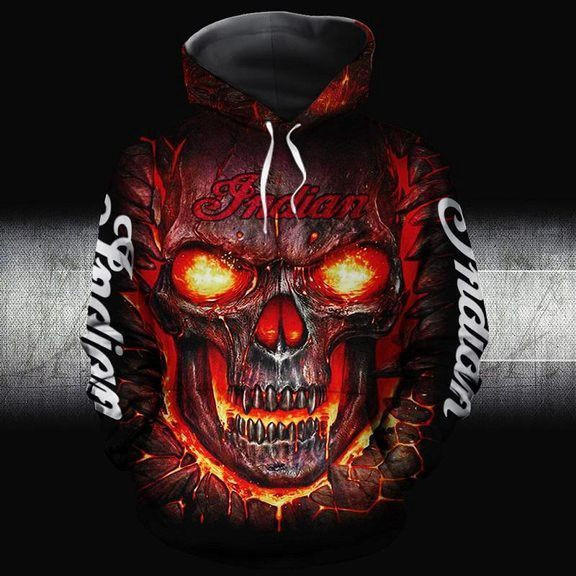 Skull Indian Motorcycle 3D All Over Print Hoodie & Zip Hoodie
