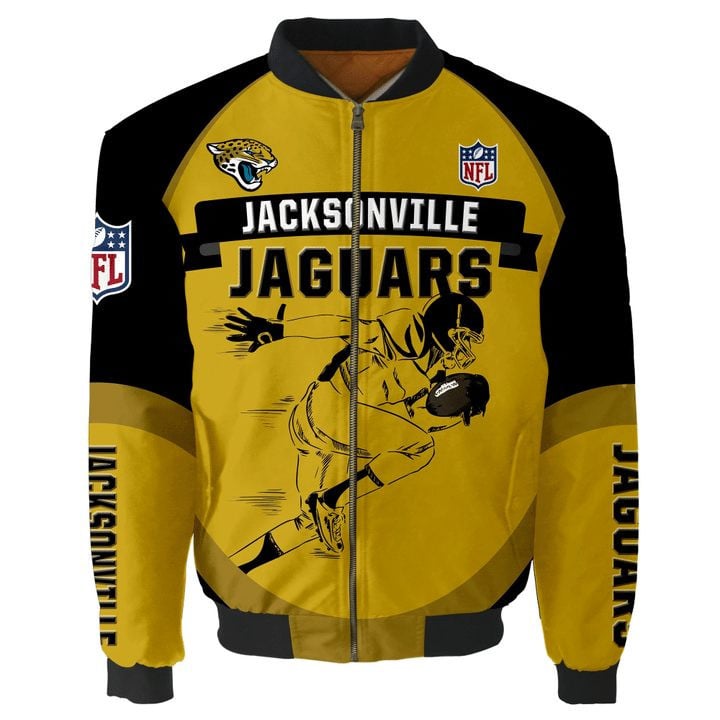 Jacksonville Jaguars Gold Black Bomber Jacket