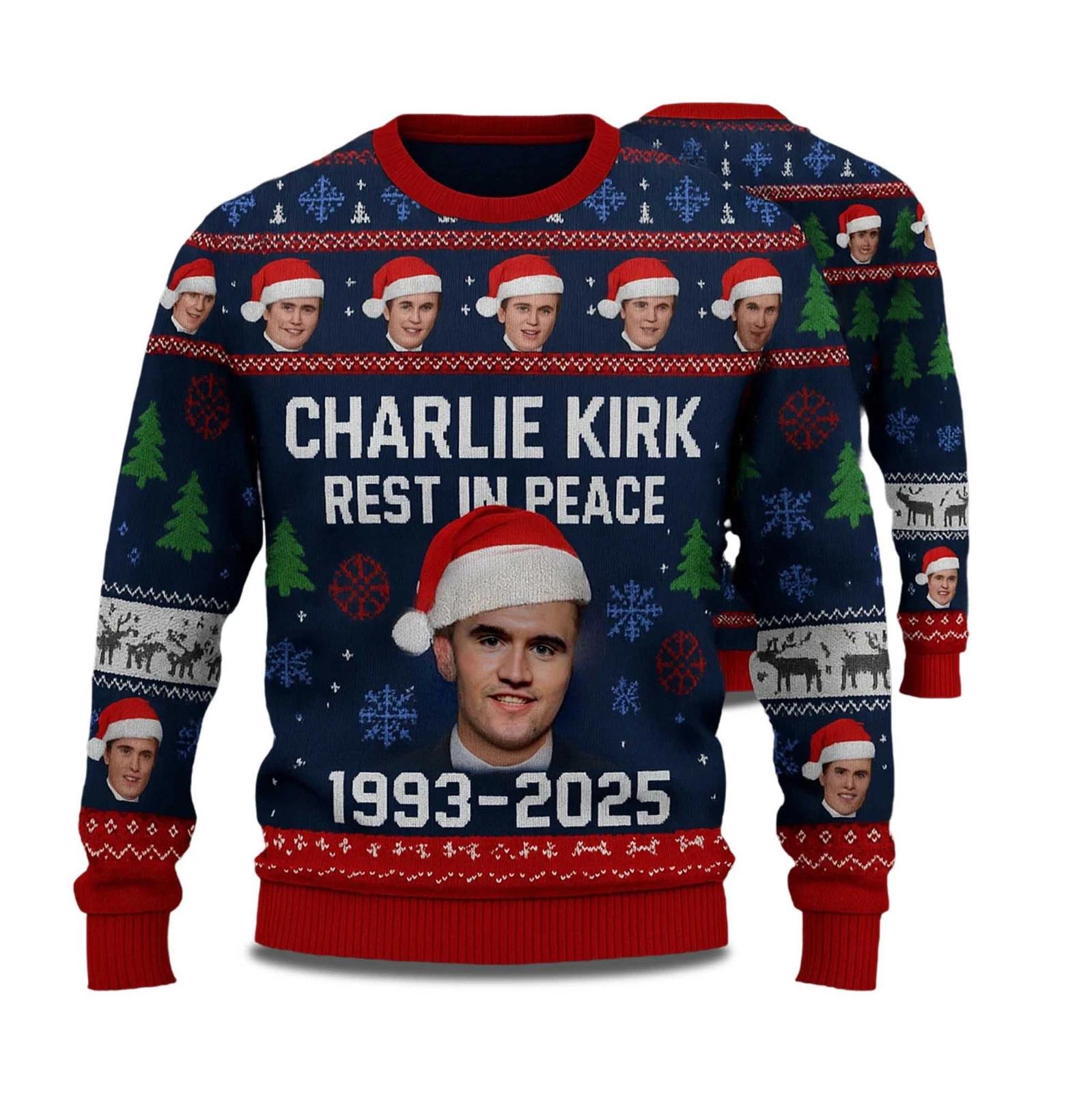 Charlie Kirk Rest In Peace 1993-2025 Ugly Christmas Sweater