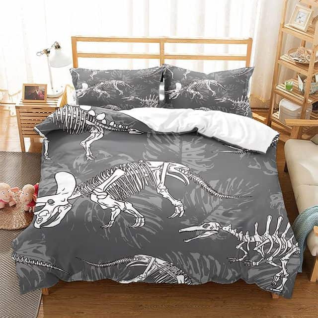 Dinosaur Bedding Set Monochrome Dinosaur Fossil Duvet Covers