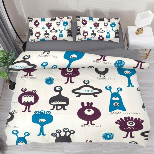 Alien Bedding Set All Types Of Monster Alien Pattern Duvet Covers