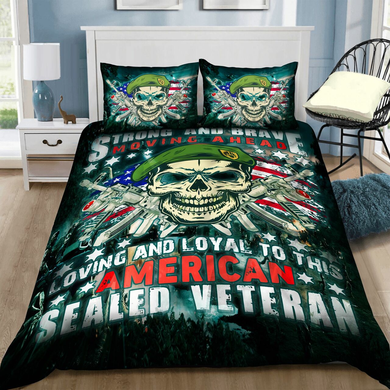 Veteran Bedding Set Strong And Brave Moving Ahead Veteran Duvet Covers