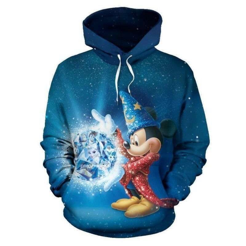 Mickey X Frozen 3d Hoodie Zip Hoodie