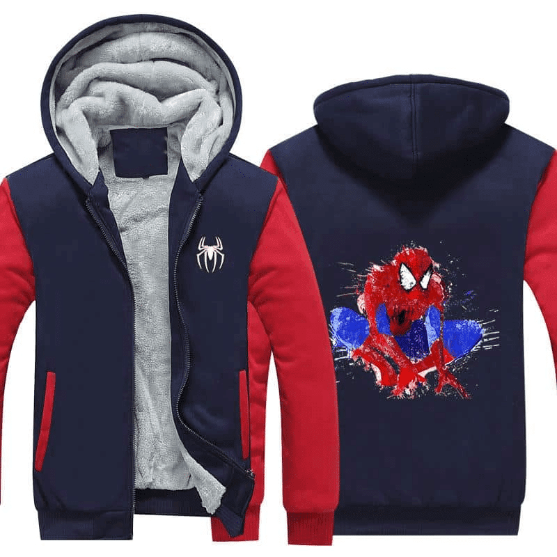 Spiderman Sitting Colorful Painting Impressive Marvel Comics 1k219   Cartoon Graphic Outfits Aop Fleece Jacket