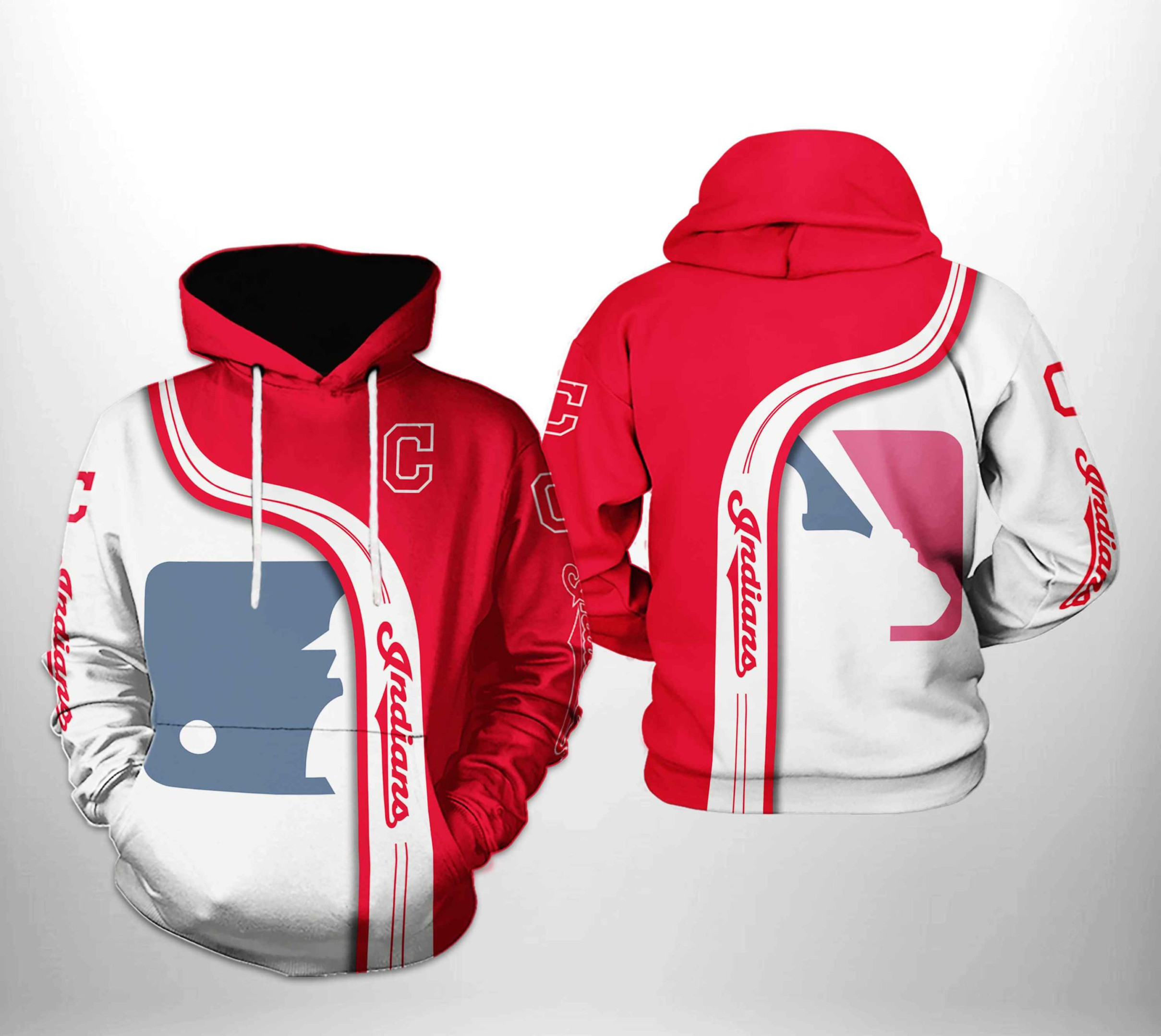 Cleveland Indians MLB Team 3D All Over Print Hoodie & Zip Hoodie