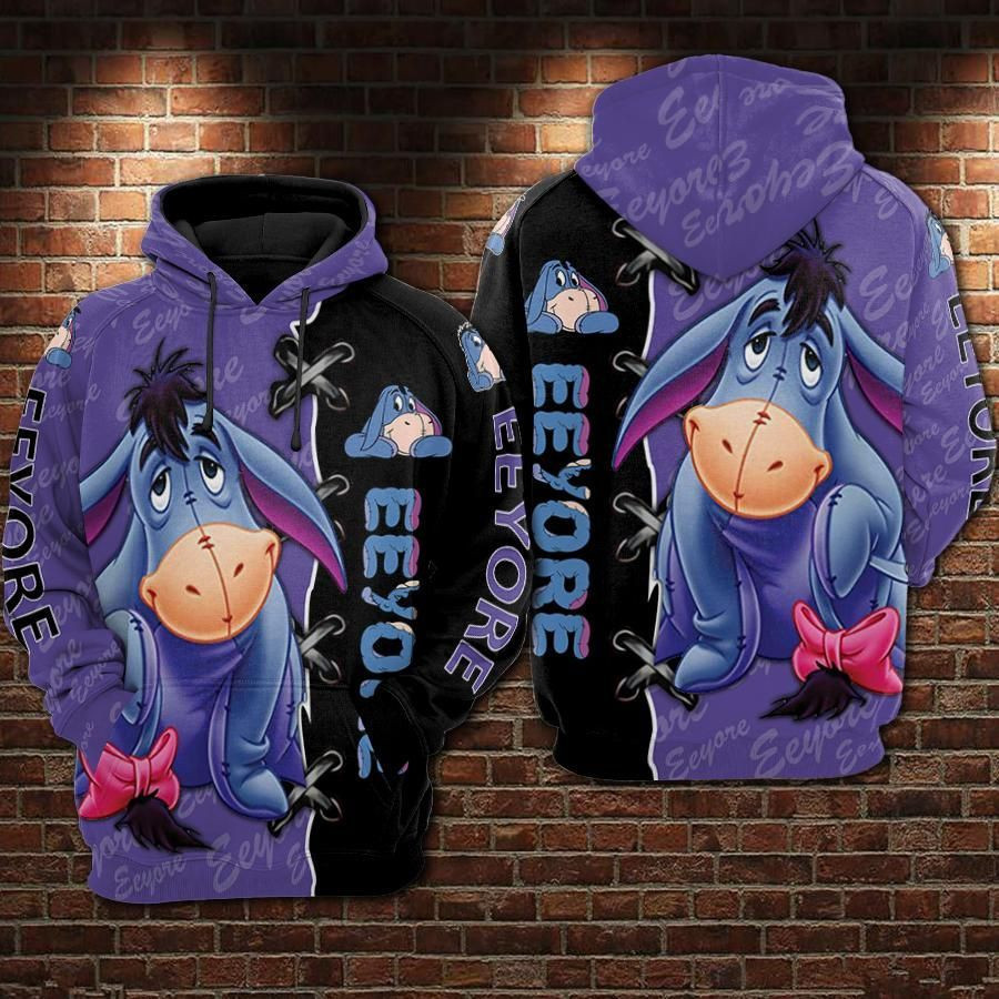 Eeyore Cartoon Winnie The Pooh Over Print 3d Hoodie Zip Hoodie 114