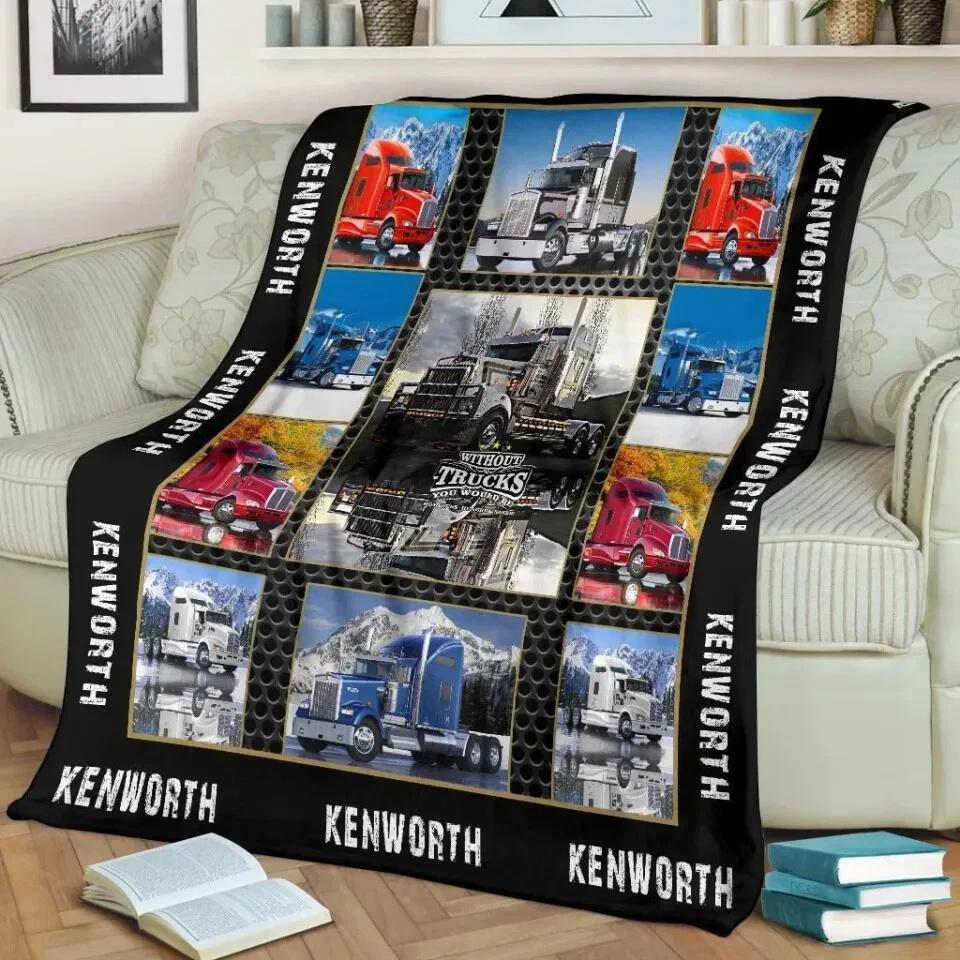 Kenworth Trucks Fleece Sherpa Blanket