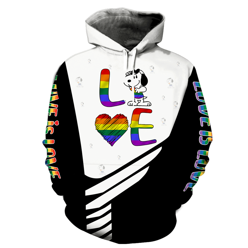 Love Is Love Snoopy Lgbt Aop Hoodie