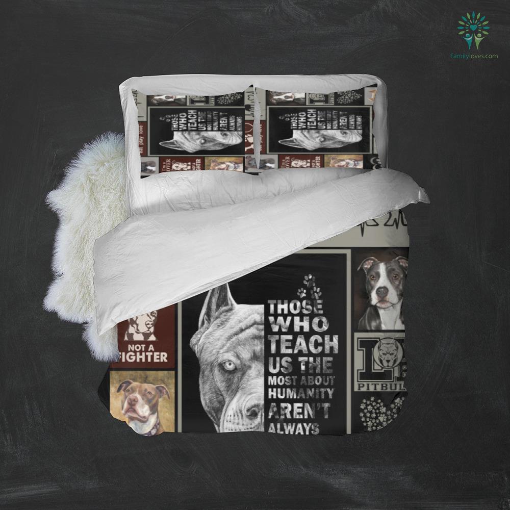 Dog Bedding Set I Love My Pitbull Dog Duvet Covers Black