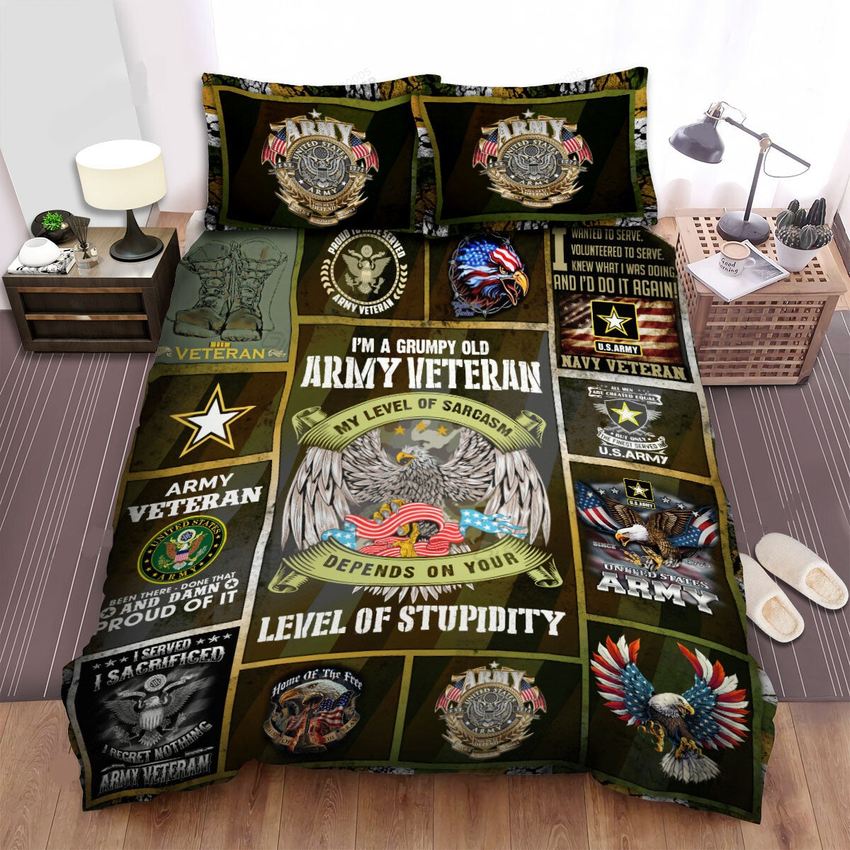 Veteran Bedding Set I’m A Grumpy Old Army Veteran Duvet Covers