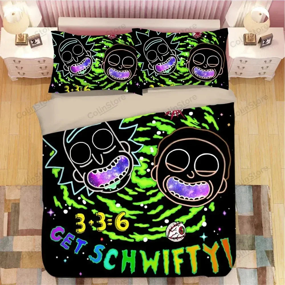 Rick And Morty Bedding Set Rick And Morty Get Schwifty Duvet Covers