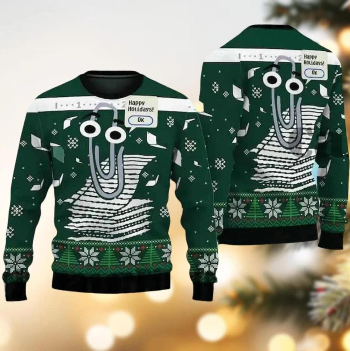 Clippy Windows Ugly Christmas Sweater
