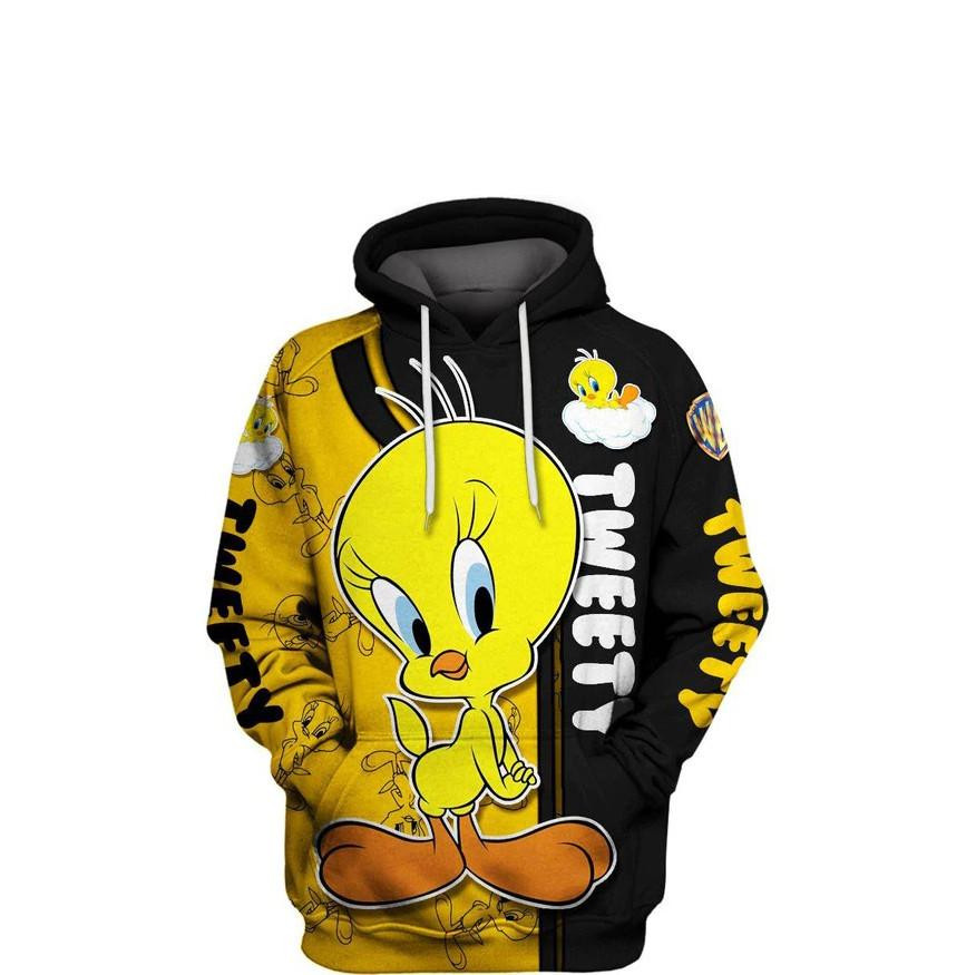 Tweety Canary, Cute Tweety Looney Tunes Aop Hoodie