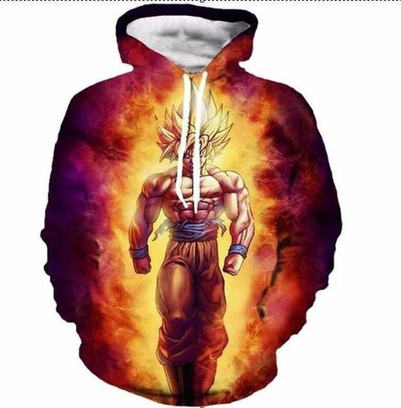 Son Goku Dragon Ball Anime Over Print 3d Hoodie Zip Hoodie