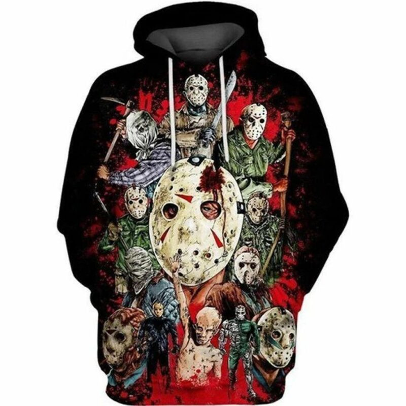 Jason Voorhees Halloween Horror Character 3d Hoodie