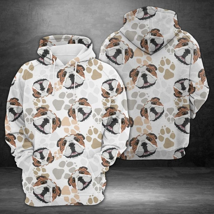 Dog Paws English Bulldog 3D All Over Print Hoodie & Zip Hoodie