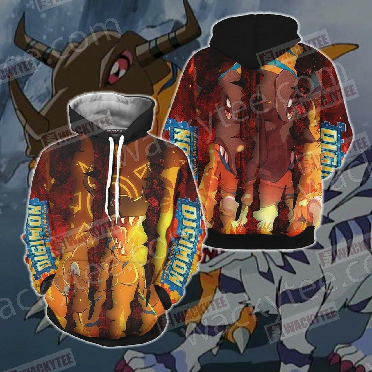Digimon - Greymon New Unisex 3D All Over Print Hoodie & Zip Hoodie