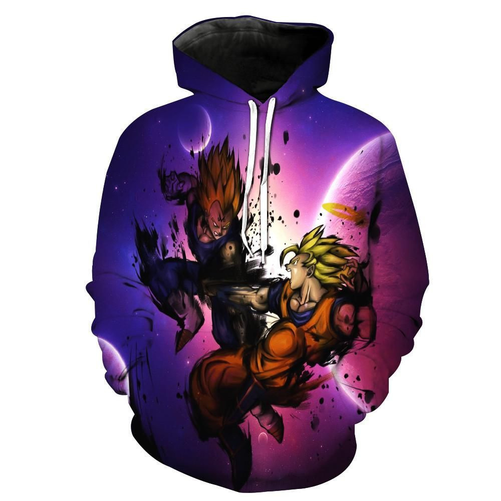 Vegeta vs Goku In Space Dragon Ball Z 3D All Over Print Hoodie & Zip Hoodie