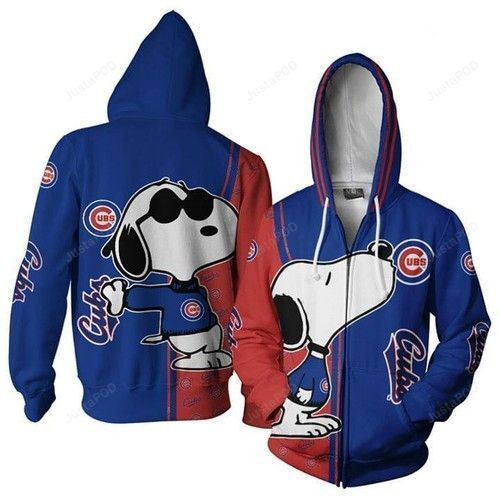 Chicago Cubs Snoopy Kiss 3D All Over Print Hoodie & Zip Hoodie