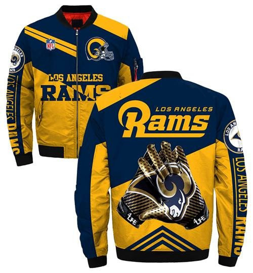 Los Angeles Rams Dark Blue Yellow Bomber Jacket