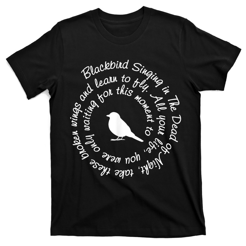 Vintage Retro Birds Blackbirds Singing In The Dead Of Night T-Shirt