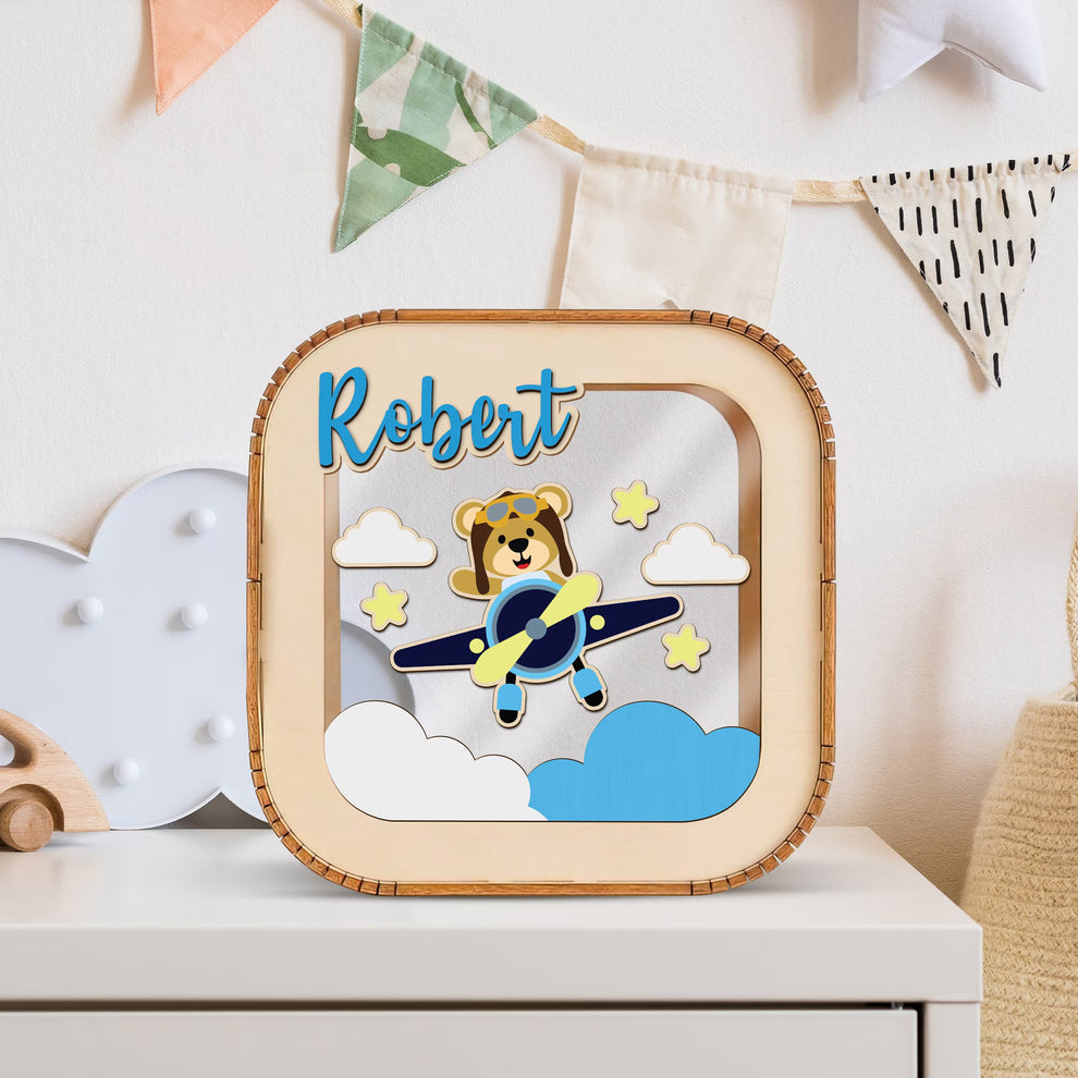 Personalized Wooden Piggy Banks, See Through Money Box